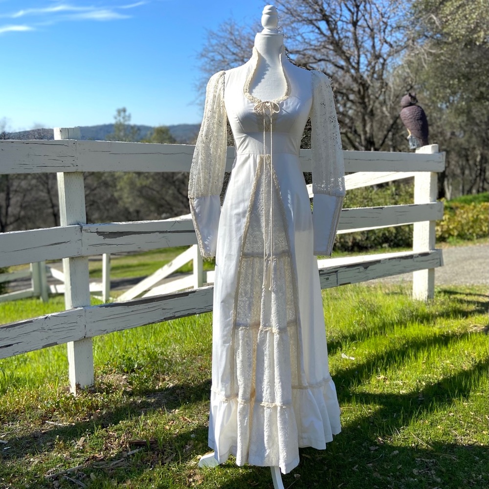 Gunne Sax | Rare Vintage Ivory Lace Paneled Dress